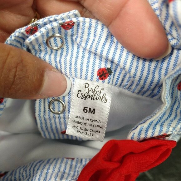 Baby Essentials Romper Girls Size 6 Mo Lady Bug - Picture 7 of 7
